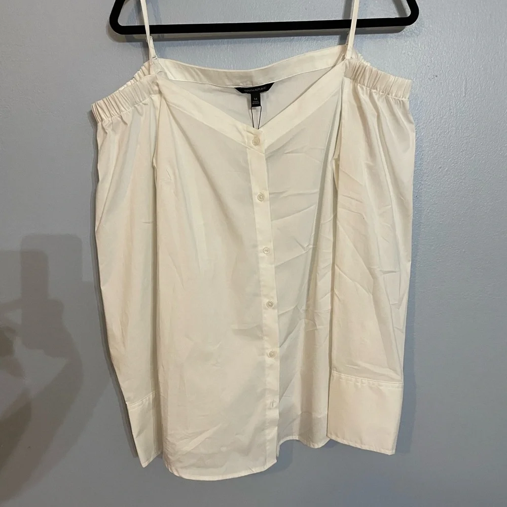 NWT Banana Republic Off Shoulder Button Down Size 14 - Picture 7 of 12